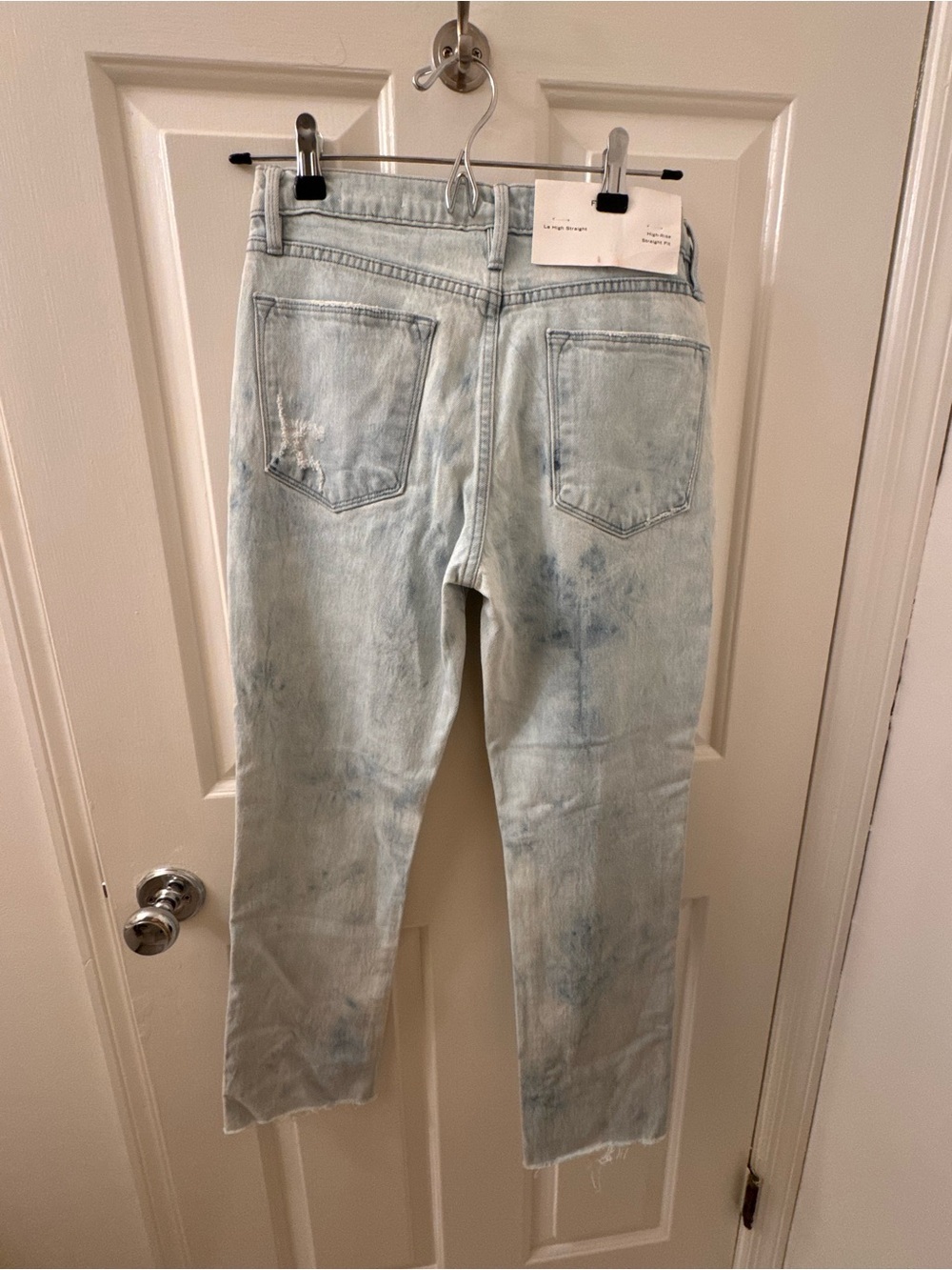 FRAME Denim Le High Straight Jeans — Light Blue Wash - Picture 4 of 6